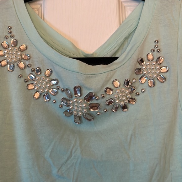 Express studded cropped tank mint green size small - Picture 2 of 4